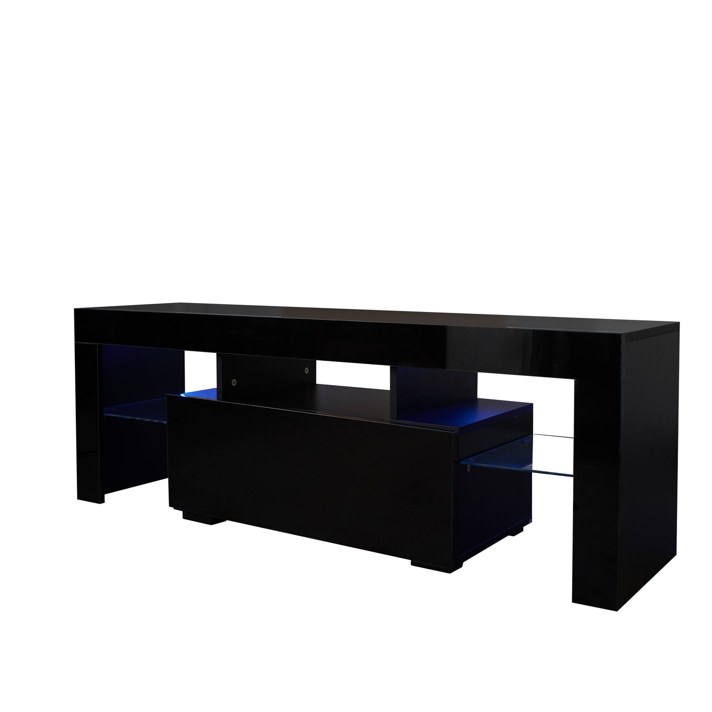 Black TV stand with RGB lights