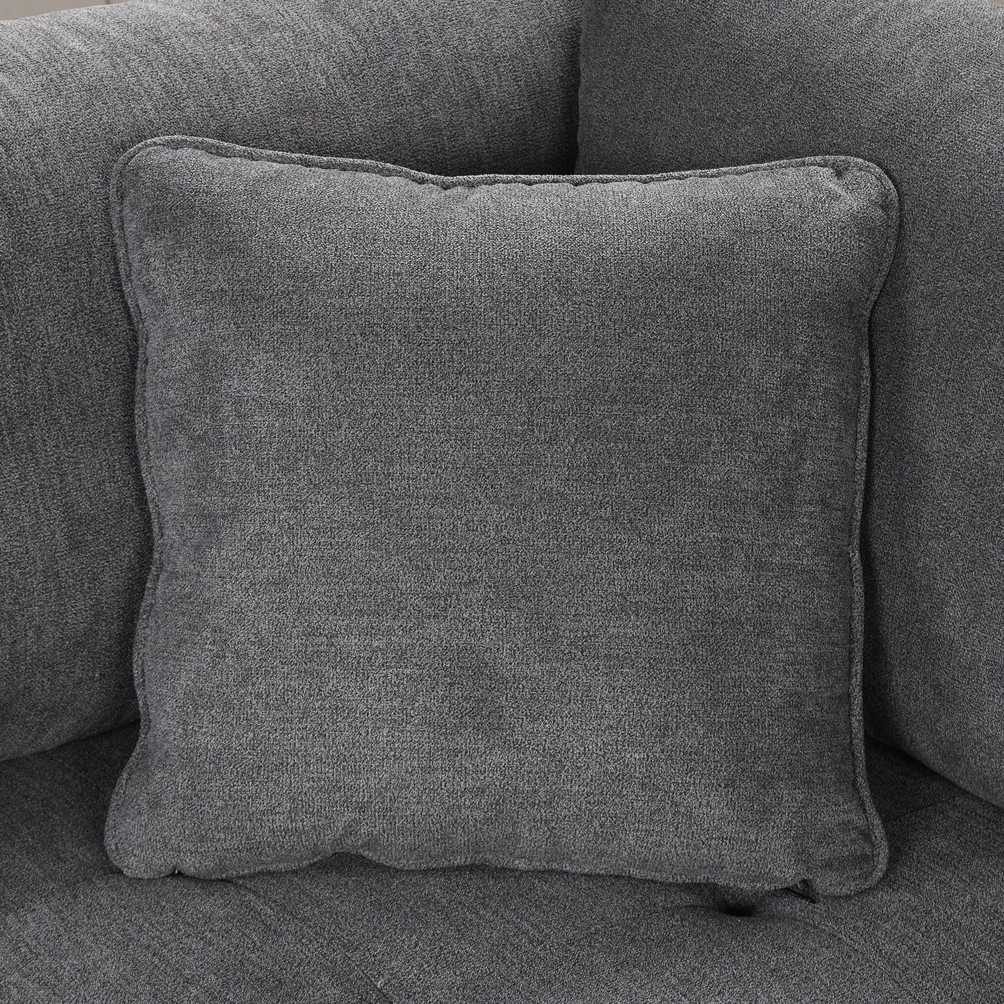 117.3 U-Shaped Sofa Bed with Pillows, Gray