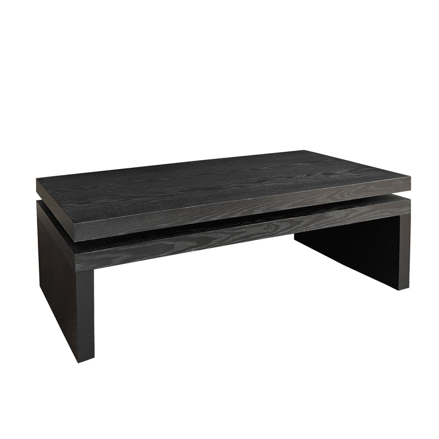 Modern Black Wooden Coffee Table, Rectangle