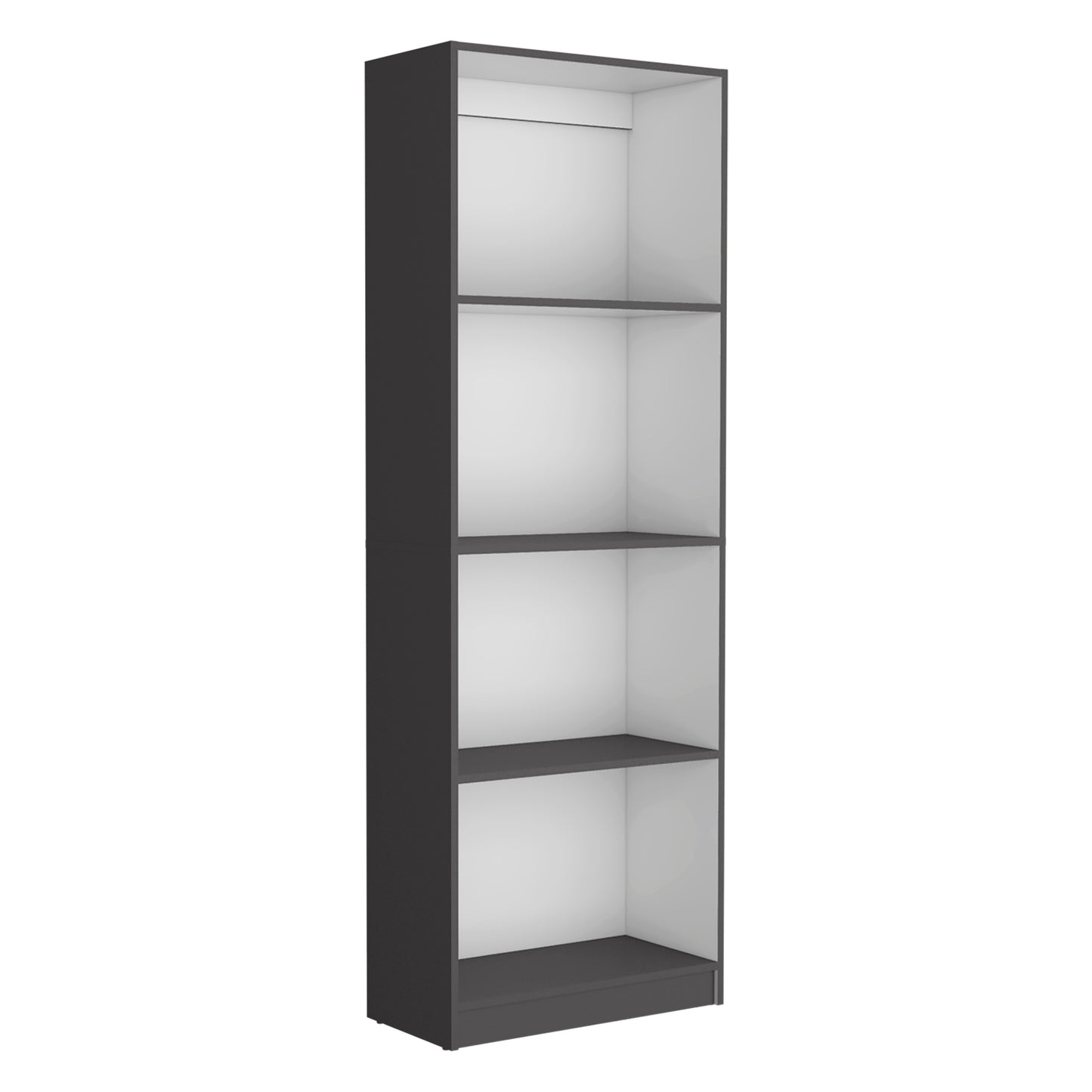 4-Shelf Modern Bookcase, Matt Gray/White