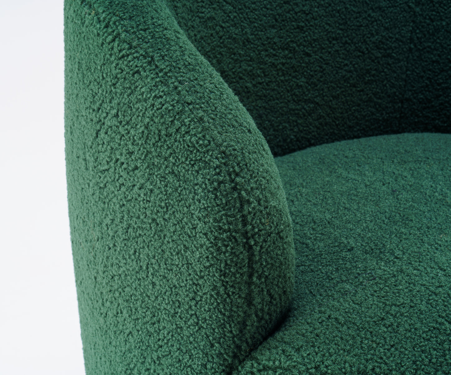 Accent Swivel Armchair with a black metal ring - Dark Green