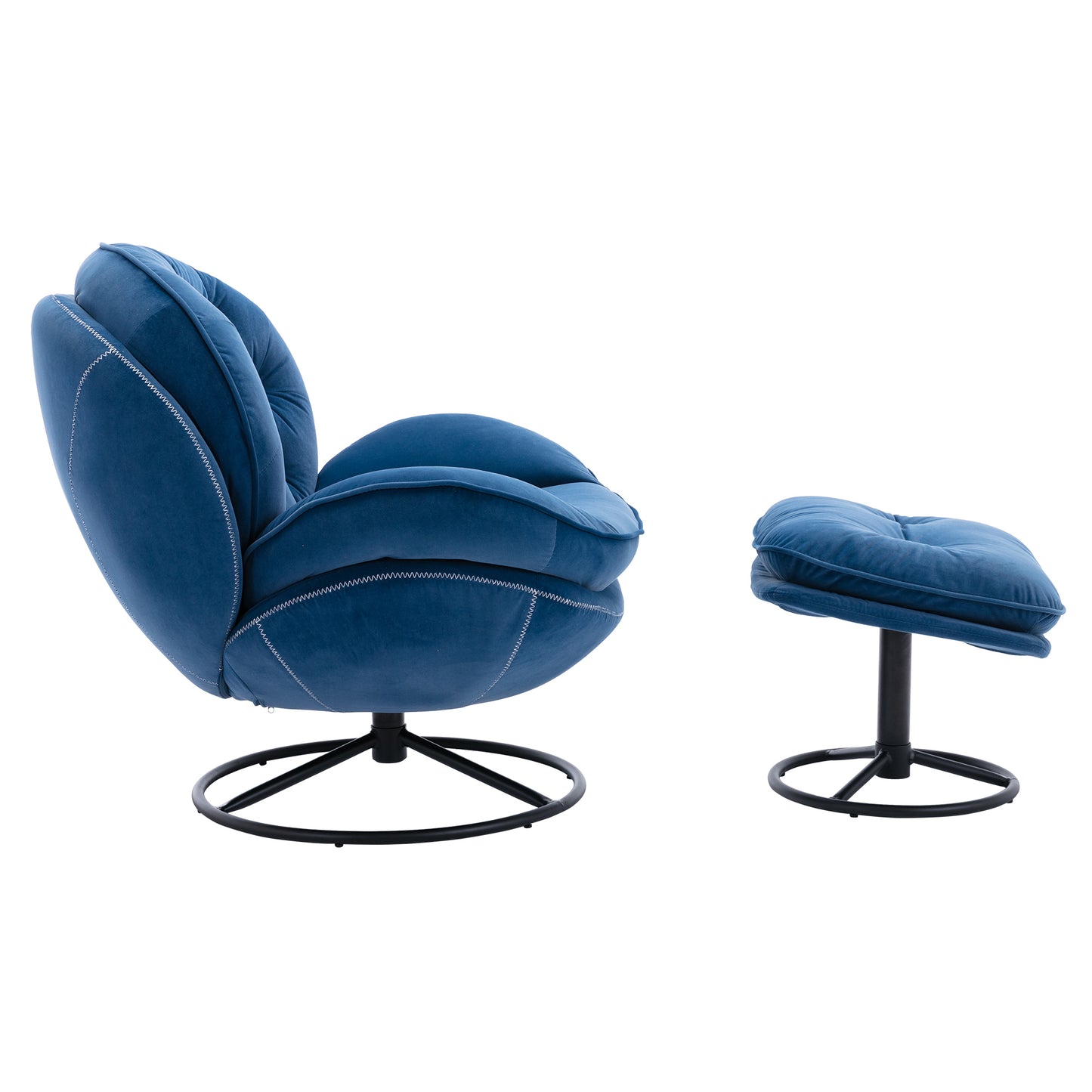 Accent chair with Ottoman - Blue