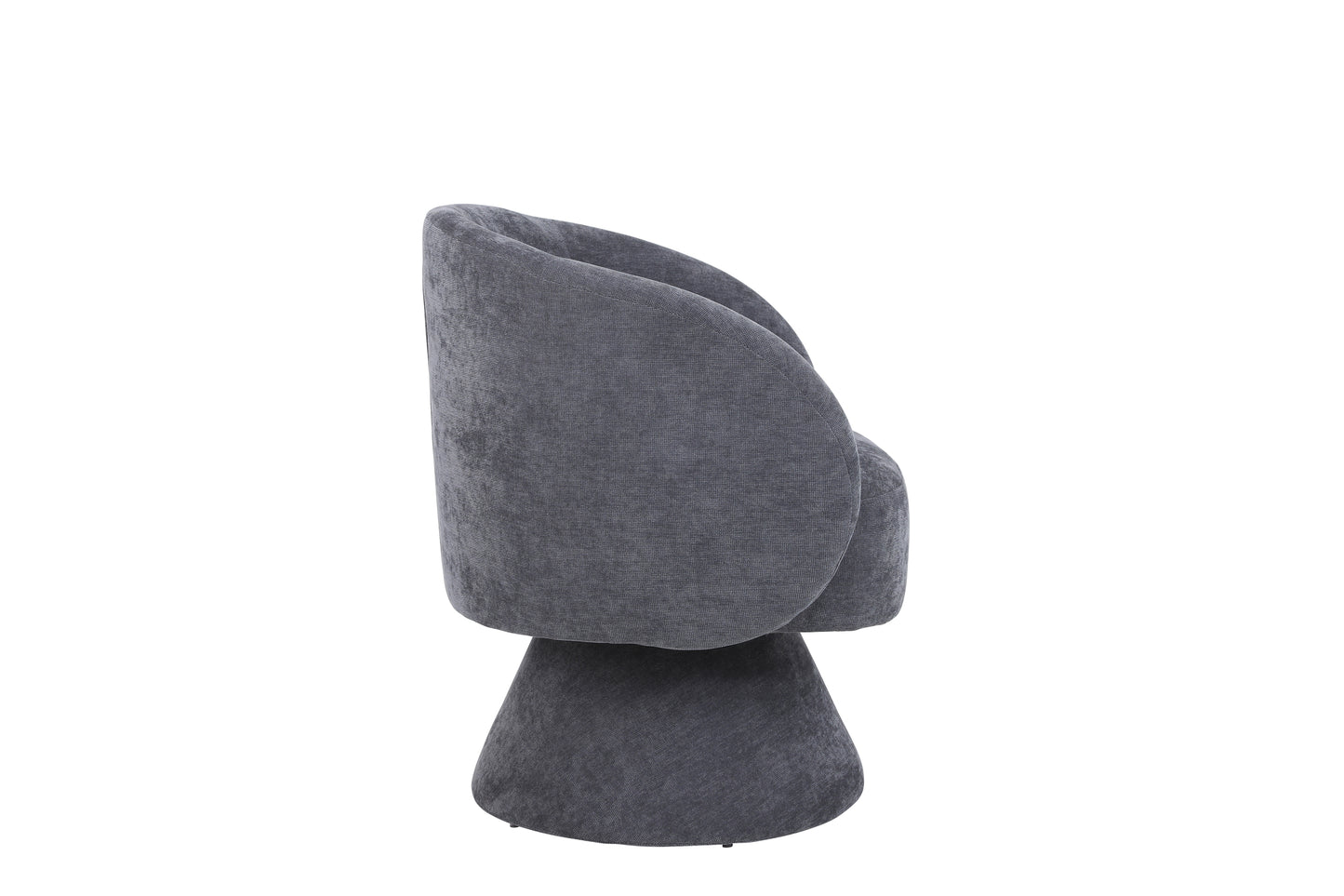 Swivel Accent Chair with a round barrel design for living rooms and bedrooms - Dark Grey