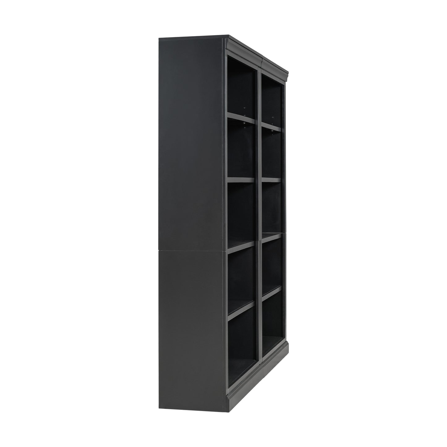 Wood Bookcase with Adjustable 5-Tier Shelves - Black