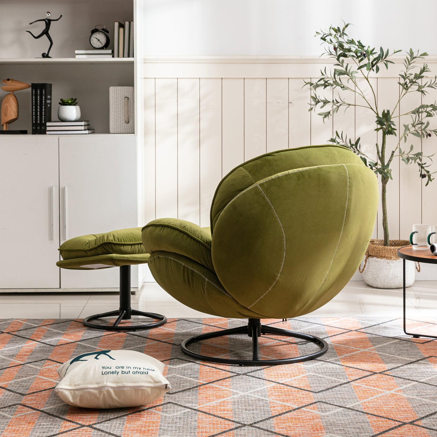 Accent chair with Ottoman - Fruit Green