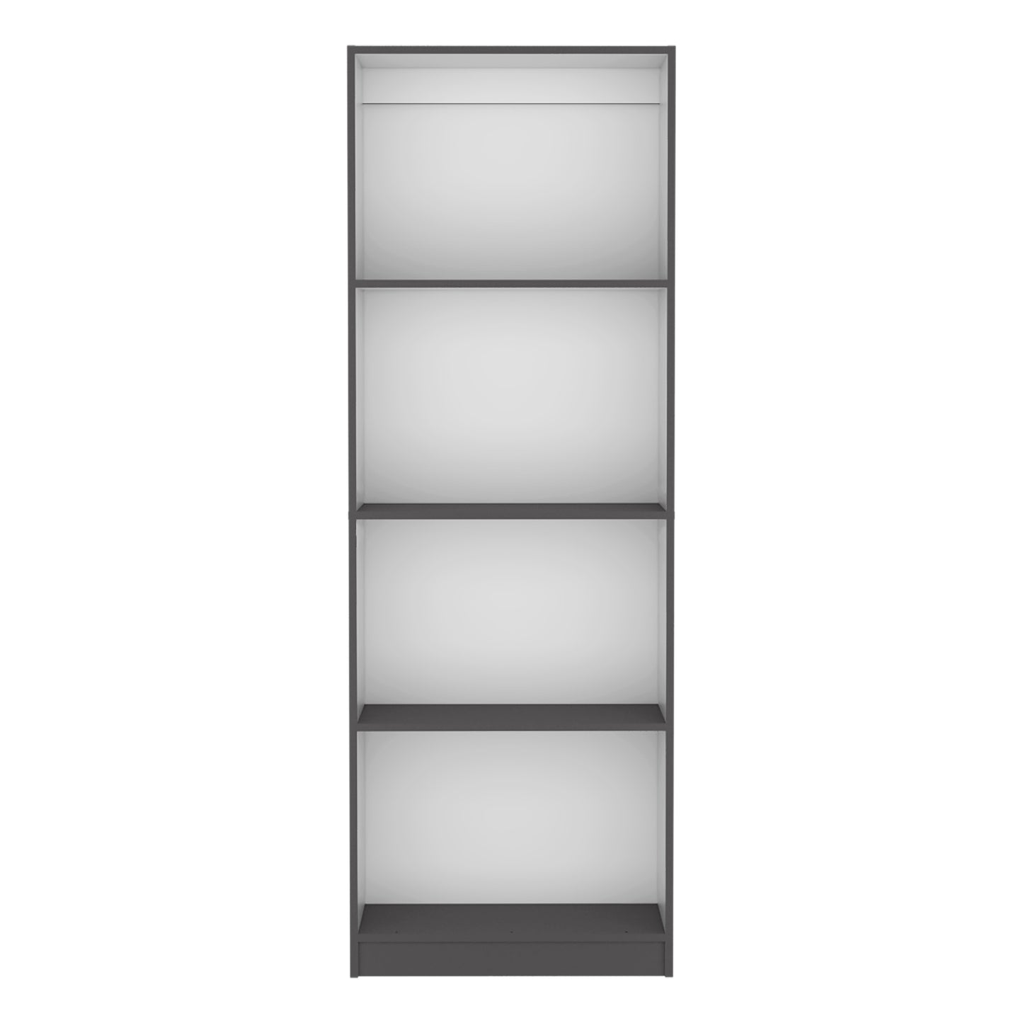 4-Shelf Modern Bookcase, Matt Gray/White