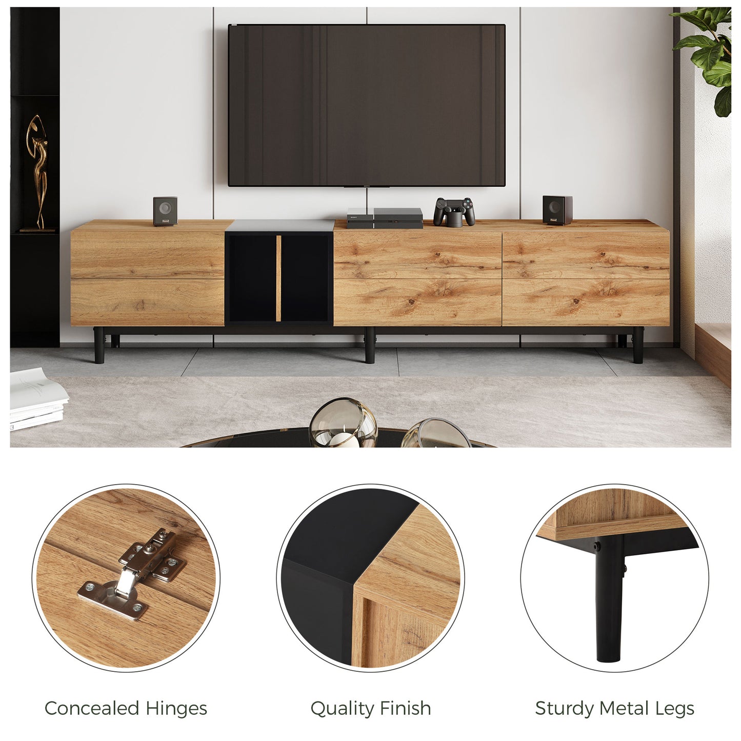 Modern TV stand with large storage