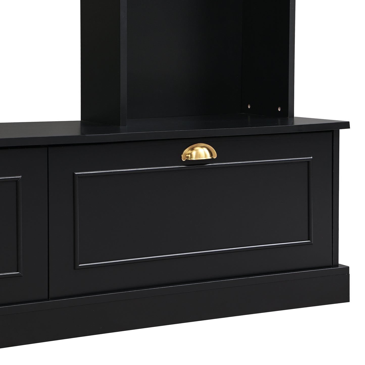 ON-TREND Large Wall Unit Entertainment Center, Black