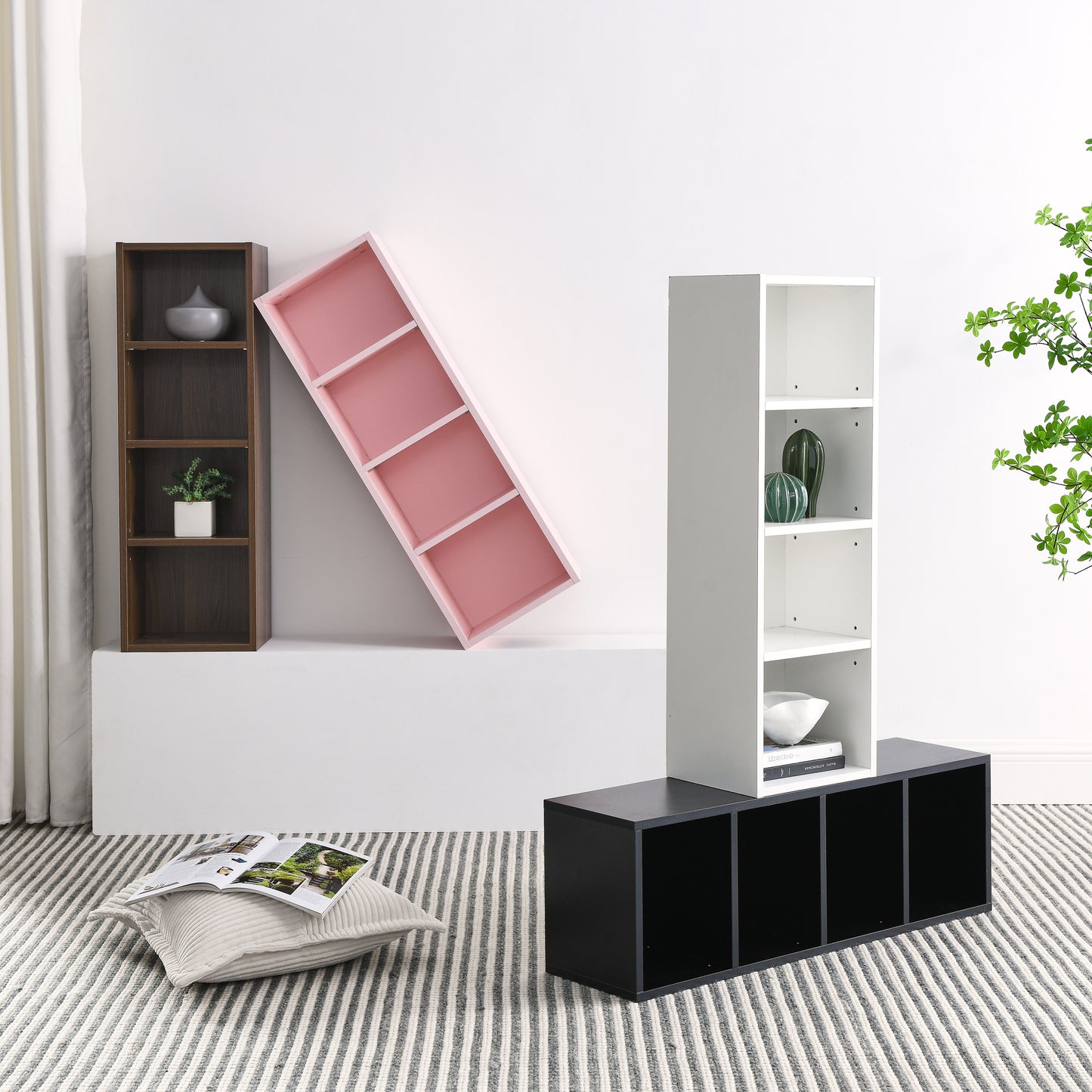 8-tier media tower with adjustable shelves