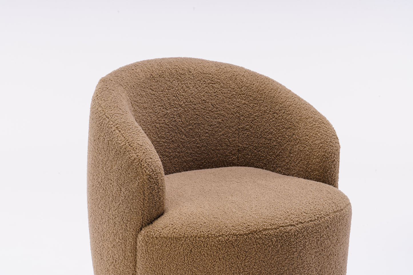 Accent Swivel Armchair with a black metal ring - Coffee Brown