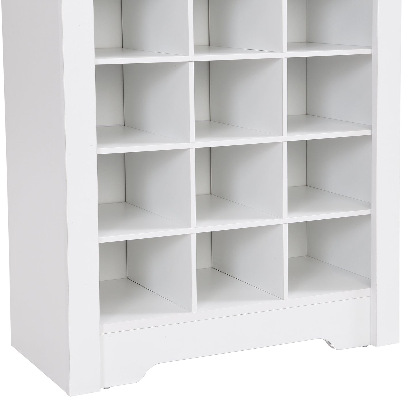 Stylish 30-cubby shoe cabinet, white