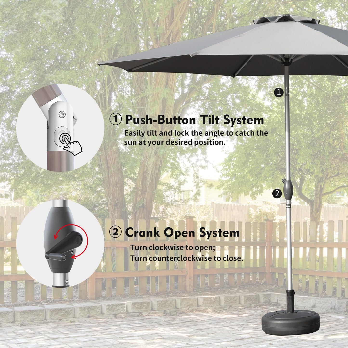 10FT Patio Umbrella with Tilt & Crank