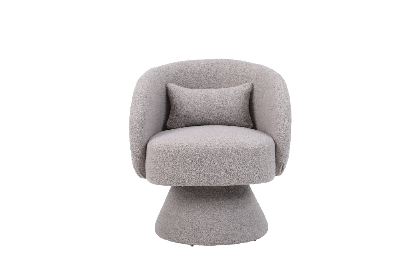 Swivel Accent Chair with a round barrel design for living rooms and bedrooms - Grey