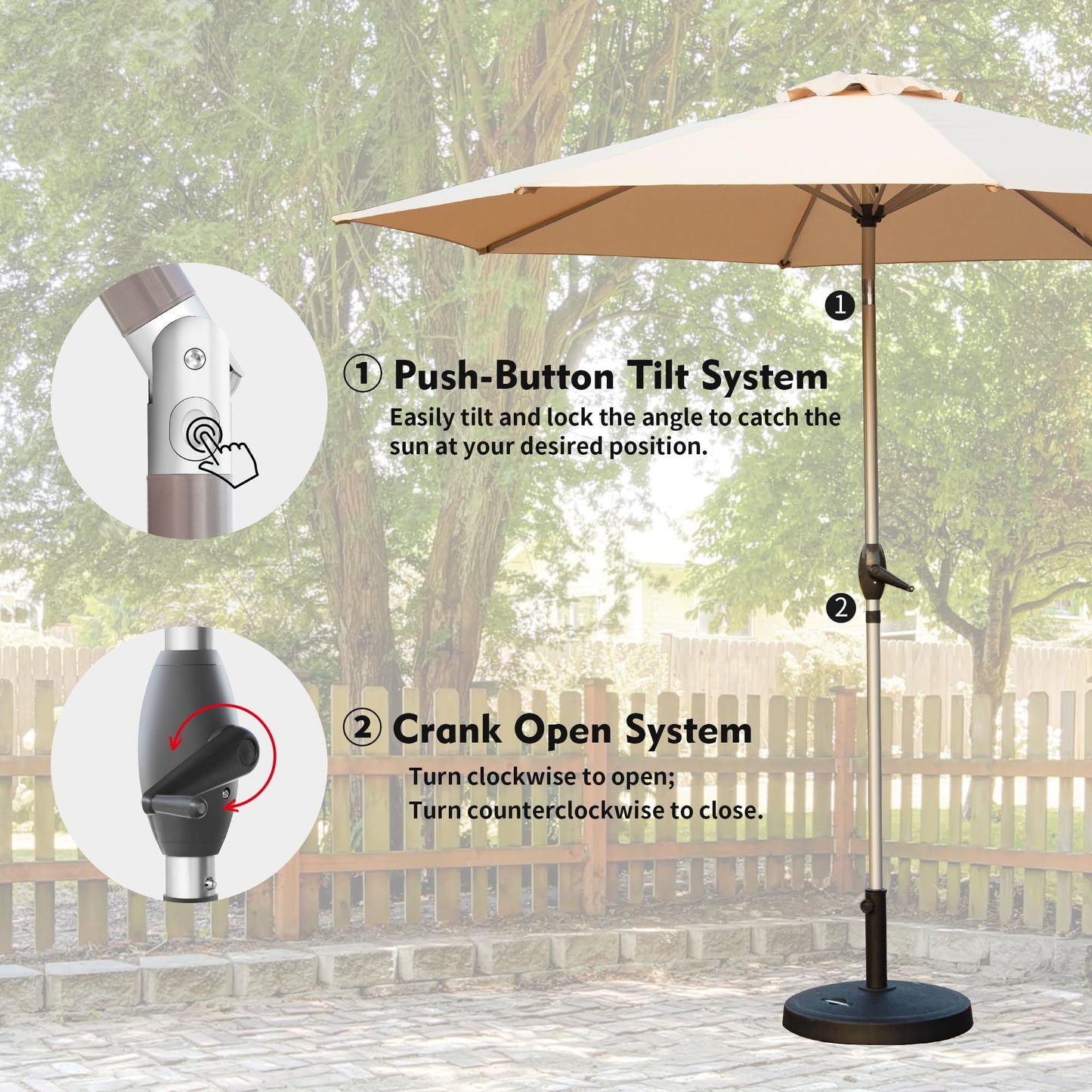 10FT Patio Umbrella with Tilt & Crank