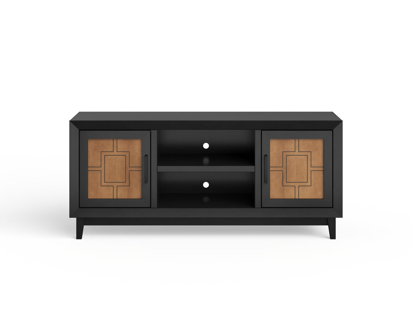 Ventura 65" TV Stand, Black & Bourbon Finish