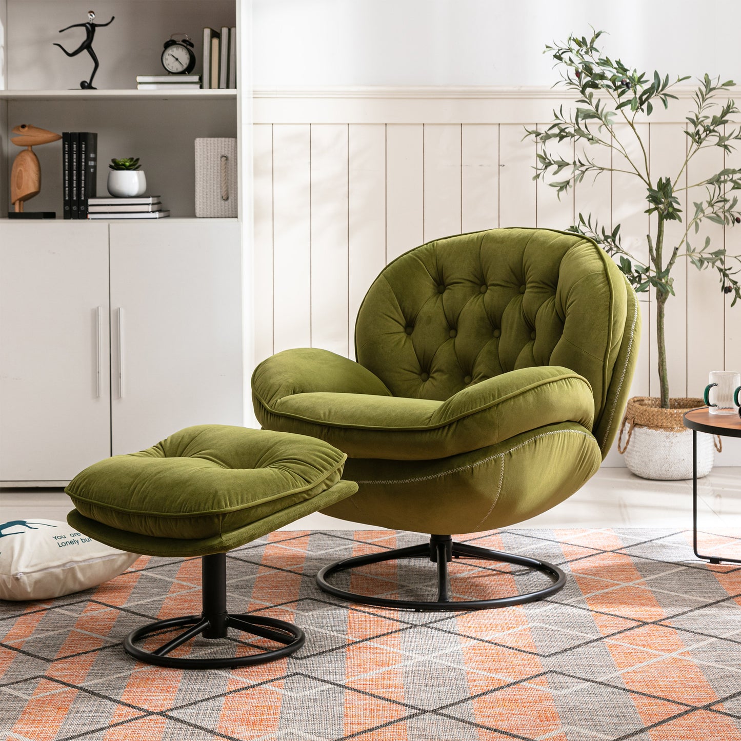 Accent chair with Ottoman - Fruit Green