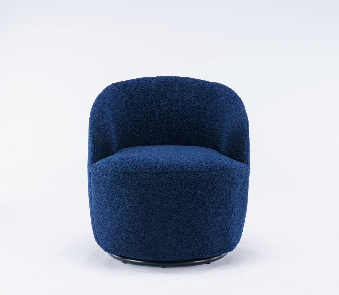 Accent Swivel Armchair with a black metal ring - Dark Blue