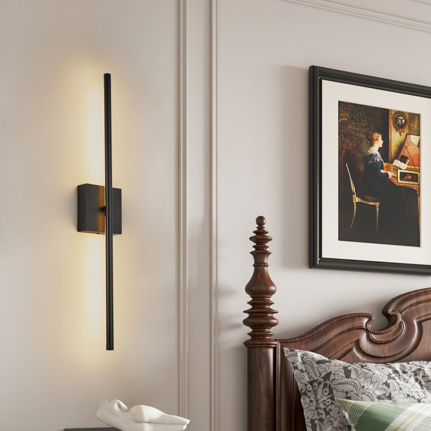 2-Pack Modern Black LED Wall Sconce with Matte Finish