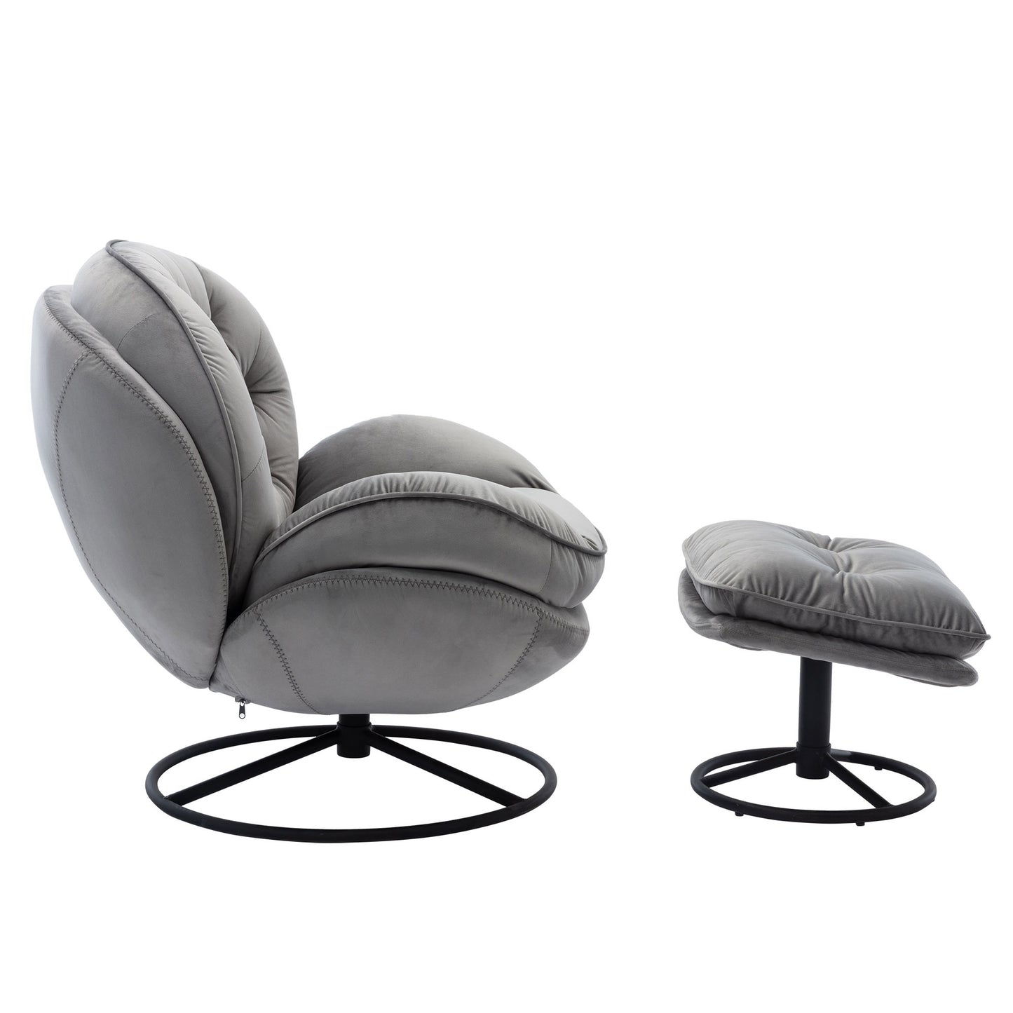 Accent chair with Ottoman - Grey