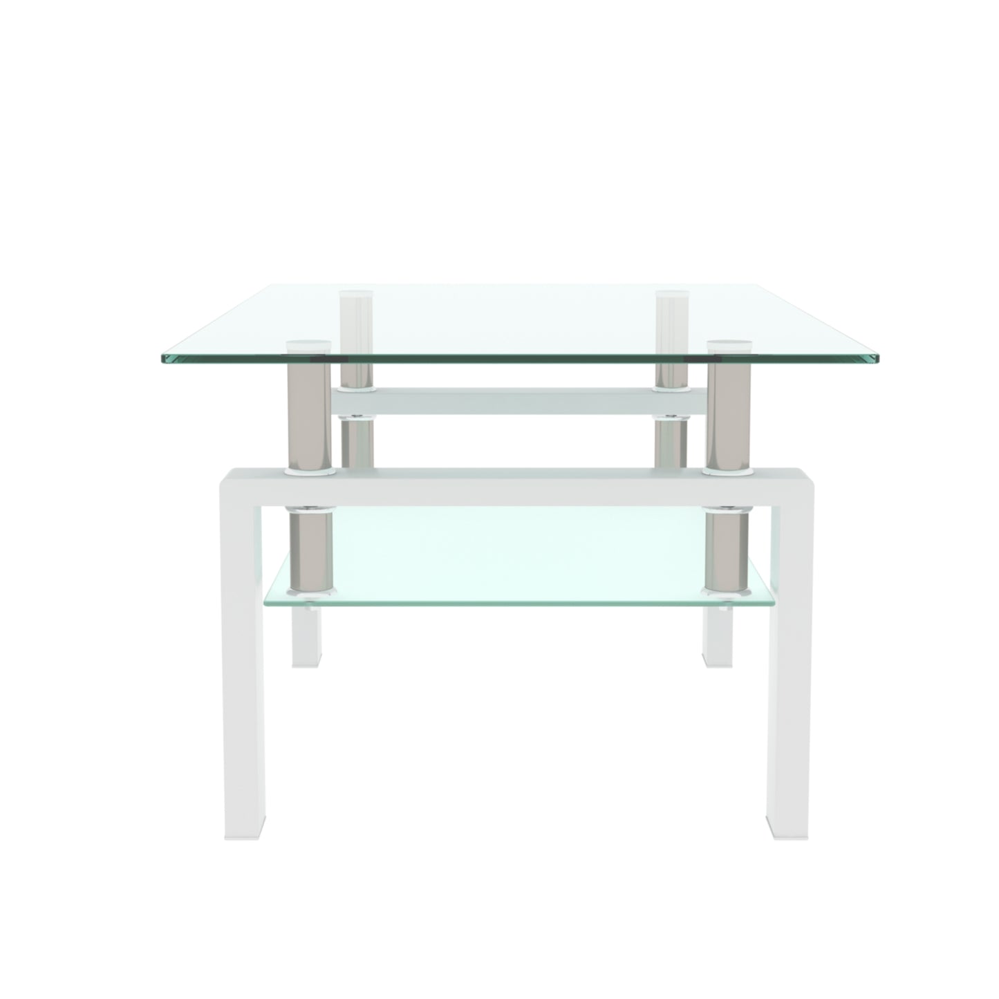 White Glass Coffee Table, Modern Design