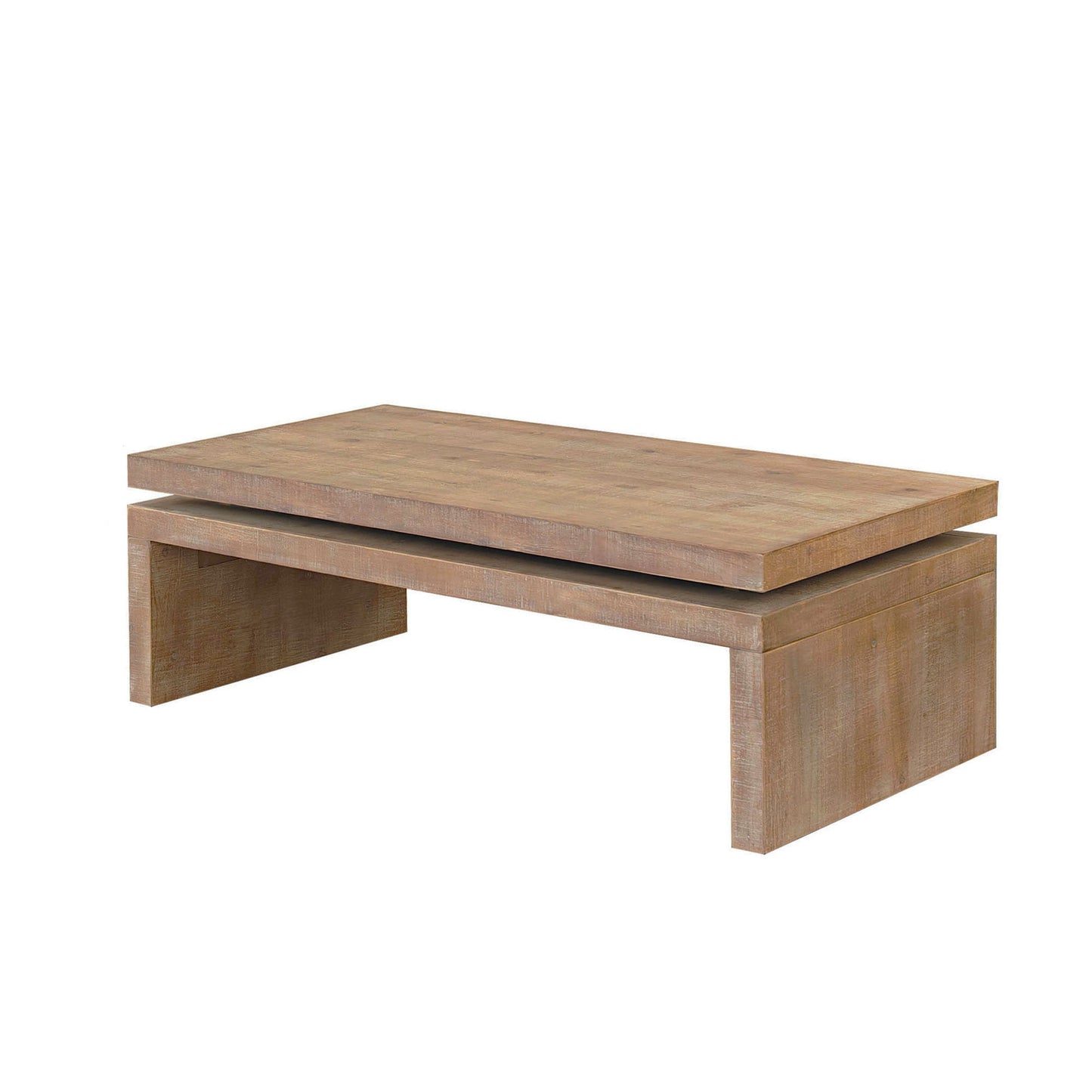 Natural Wood 2-Tier Coffee Table, Versatile