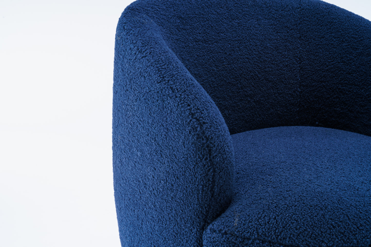 Accent Swivel Armchair with a black metal ring - Dark Blue