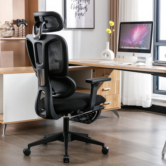 Mesh Office Chair with Adjustable Armrests and High Back