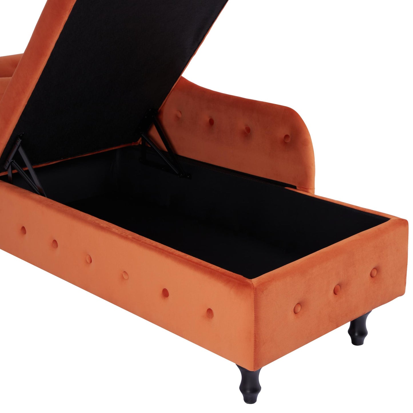 Velvet Storage Ottoman Bench with Safety Hinge