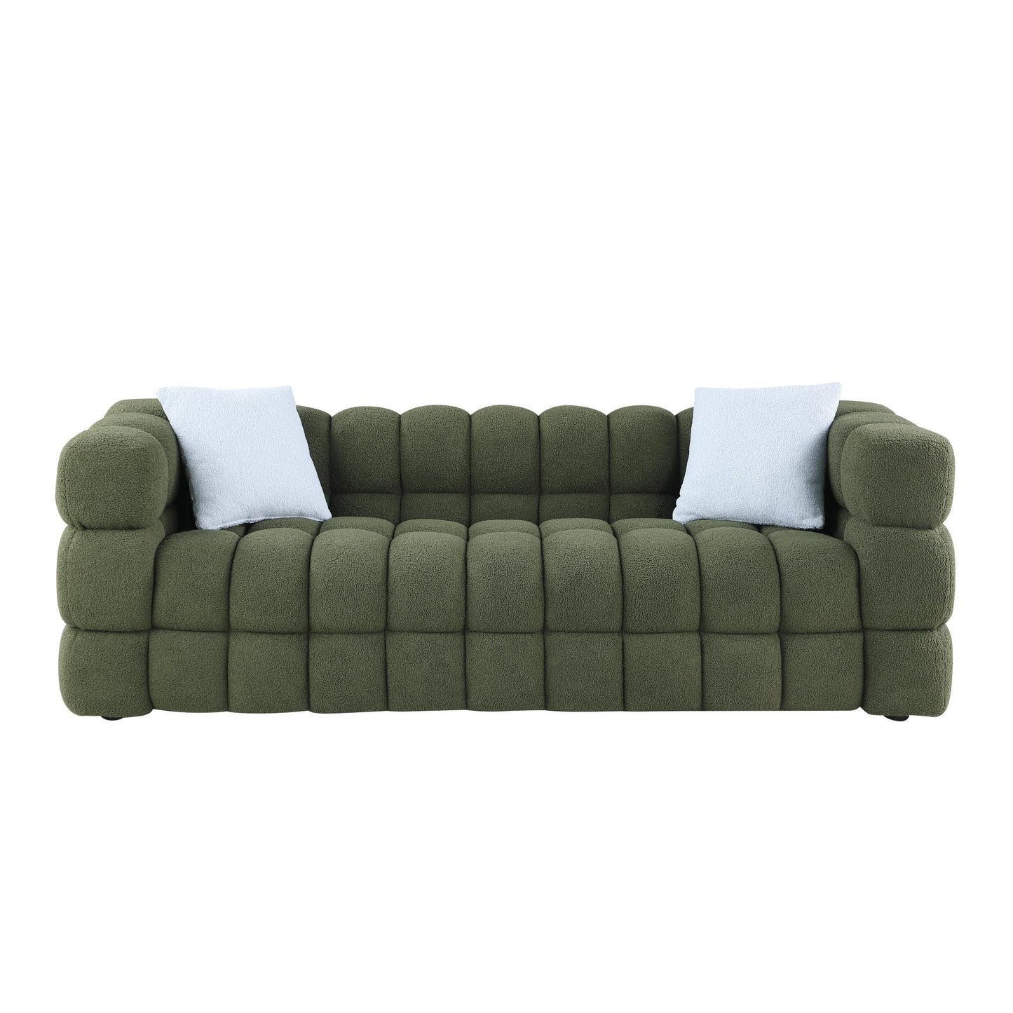 84.3" Marshmallow Boucle Sofa, 3-Seater, USA-Friendly Dimensions