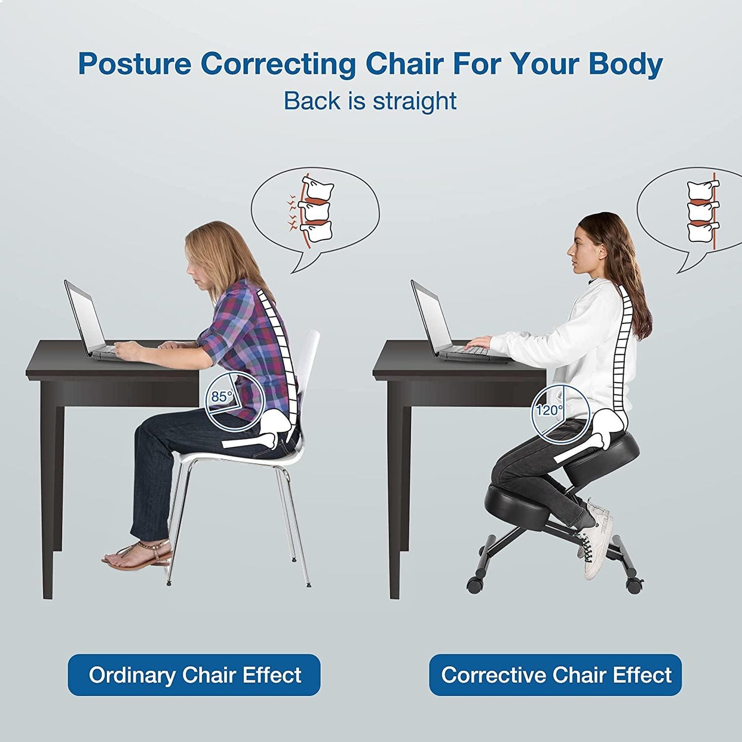 Kneeling Chair for Back Pain Relief, Posture Correcting Stool