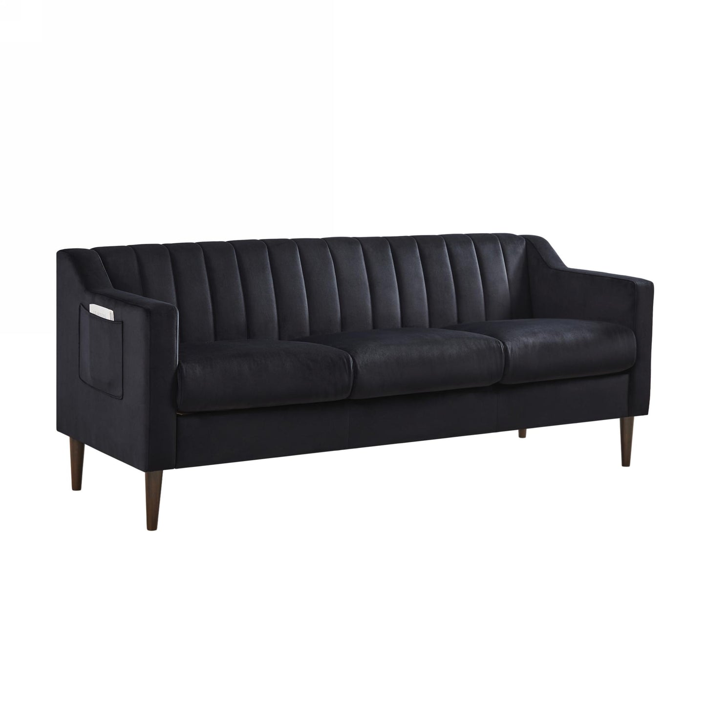 Modern Chesterfield Sofa Couch, Velvet Upholstery, Wooden Frame