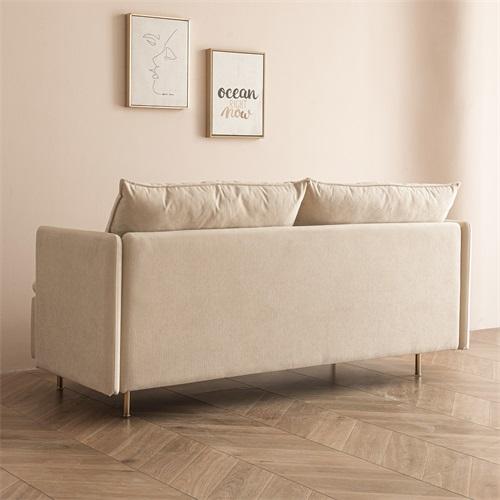 Modern Upholstered Loveseat Sofa,Beige Cotton Linen-63.8''