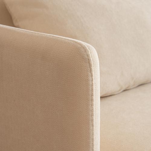 Modern Beige Fabric Accent Armchair, 30.7"