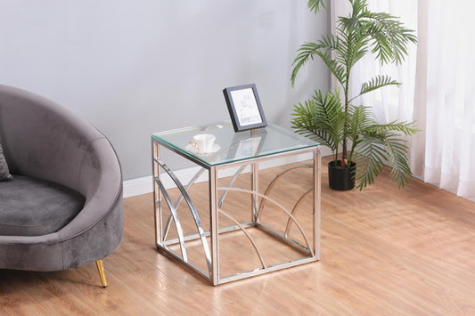 Glass End Table Gold Small Coffee Table Sofa Table