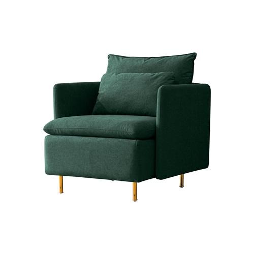 Modern Emerald Fabric Accent Armchair, Cotton Linen, 30.7"