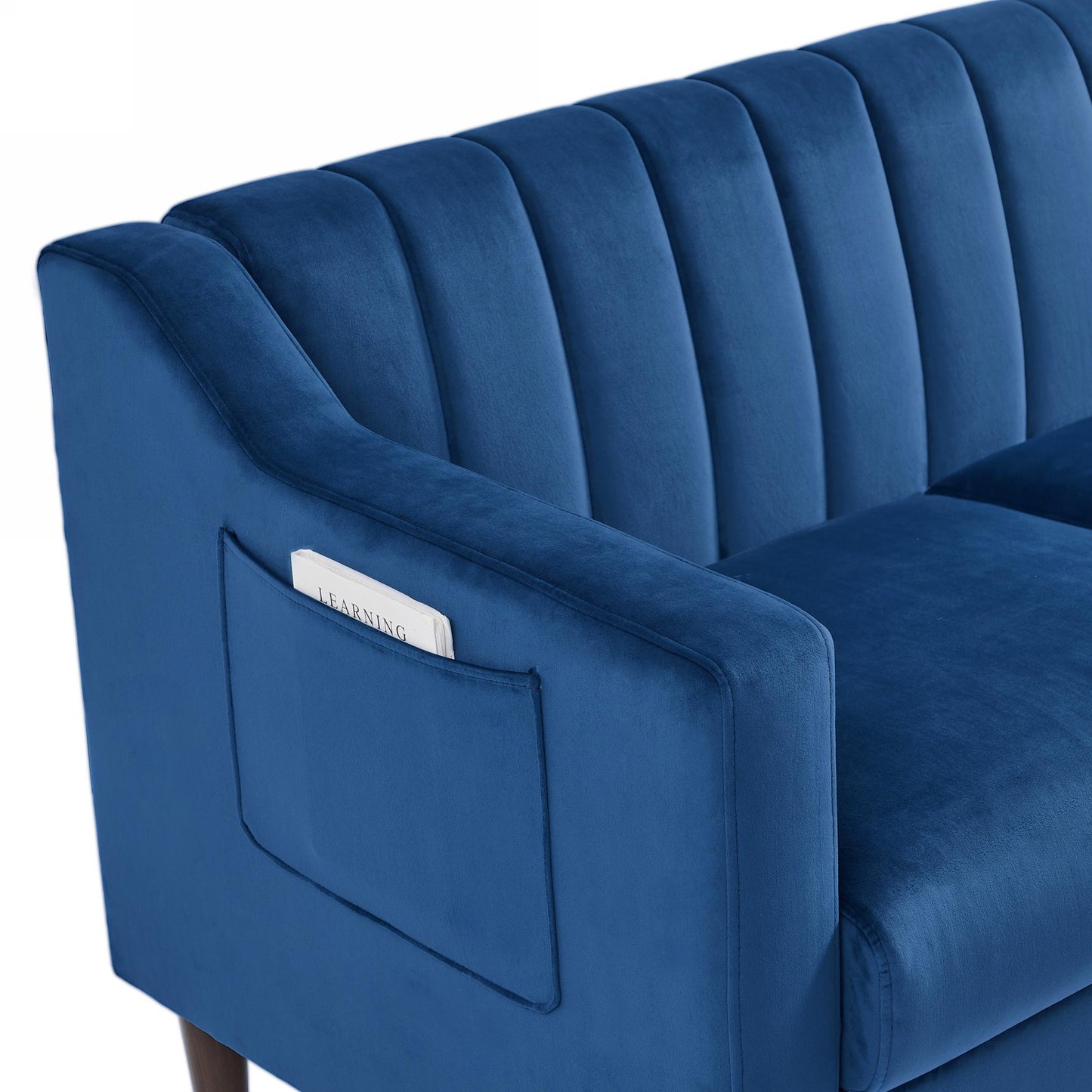 Modern Chesterfield Sofa with Velvet Upholstery and Wooden Frame
