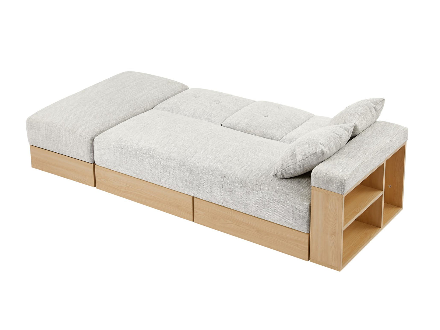 Multifunctional Sofa with Storage and Convertible Armrest