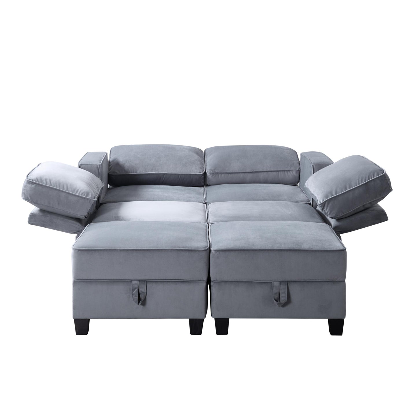 116” Square Arm Sectional Sofa