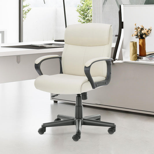 Executive Swivel Task Chair, Adjustable Height, PU Leather