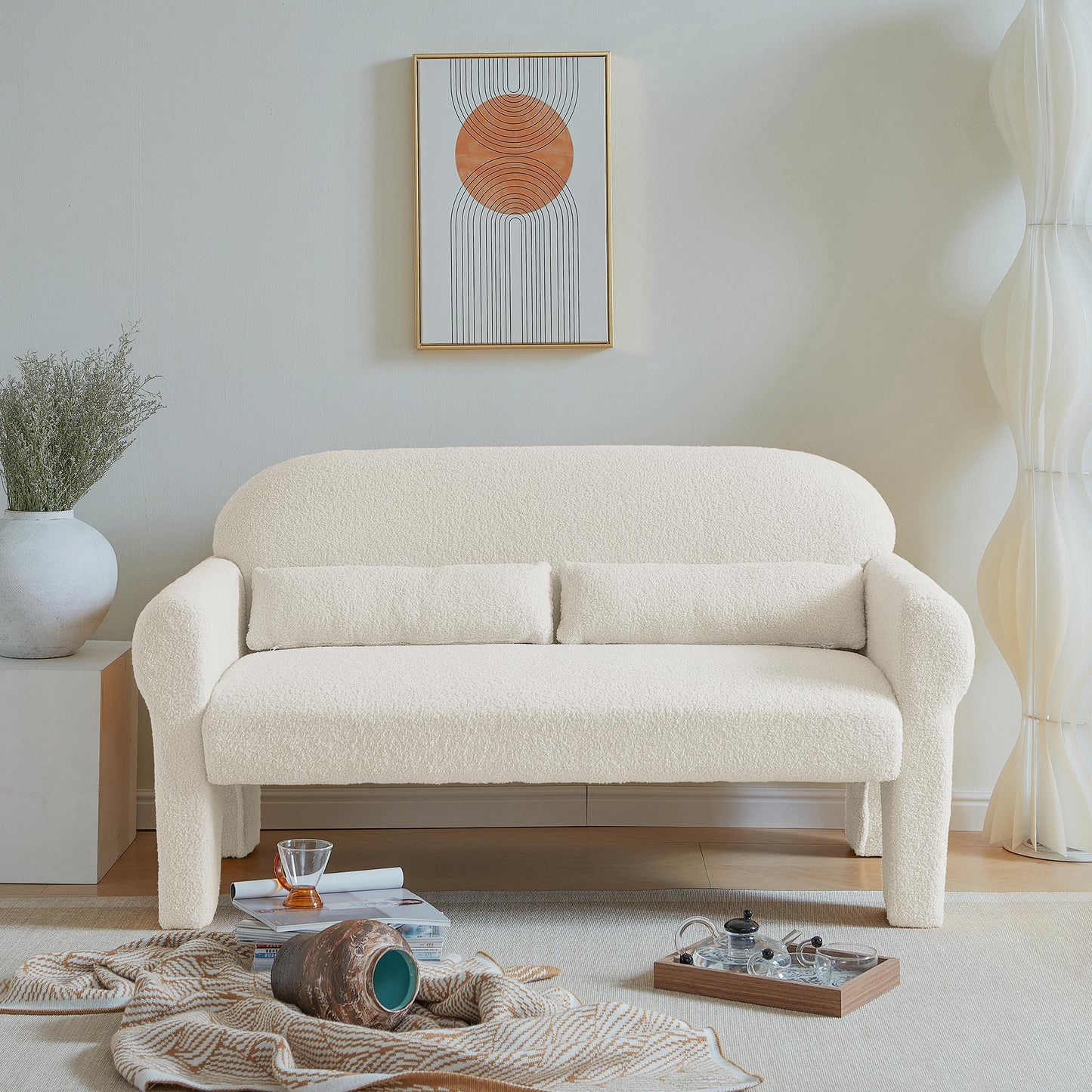 modern teddy fabric loveseat for Living room