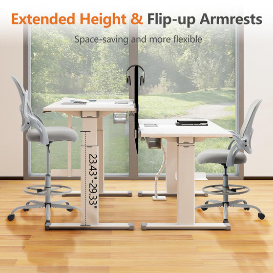 Ergonomic Office Home Desk Mesh Fixed Armrest