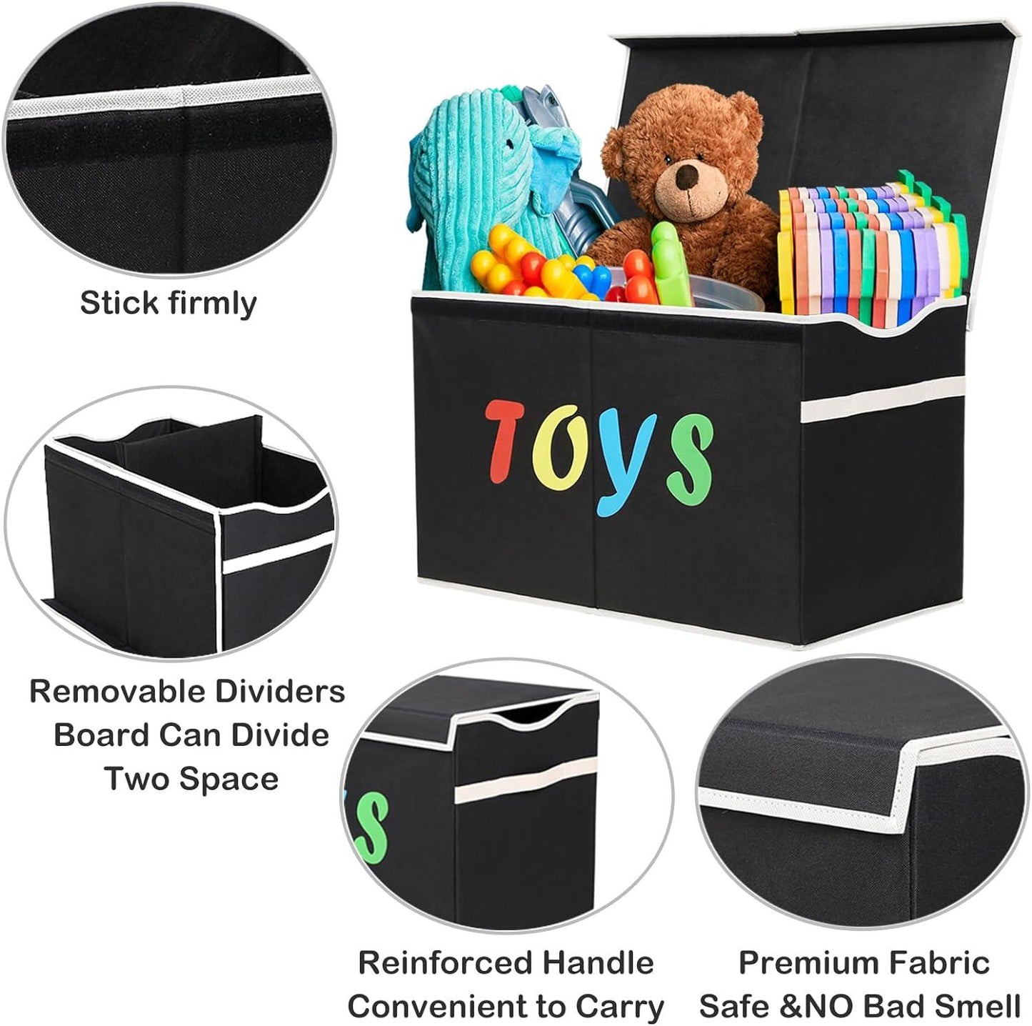 Large Collapsible Toy Storage Chest with Lid for Kids