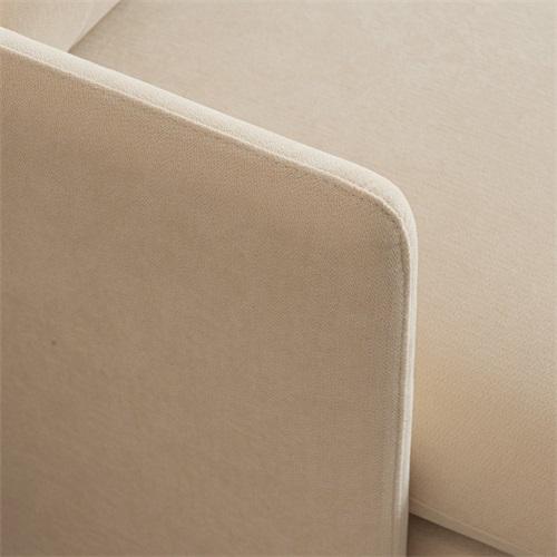 Modern Upholstered Loveseat Sofa,Beige Cotton Linen-63.8''