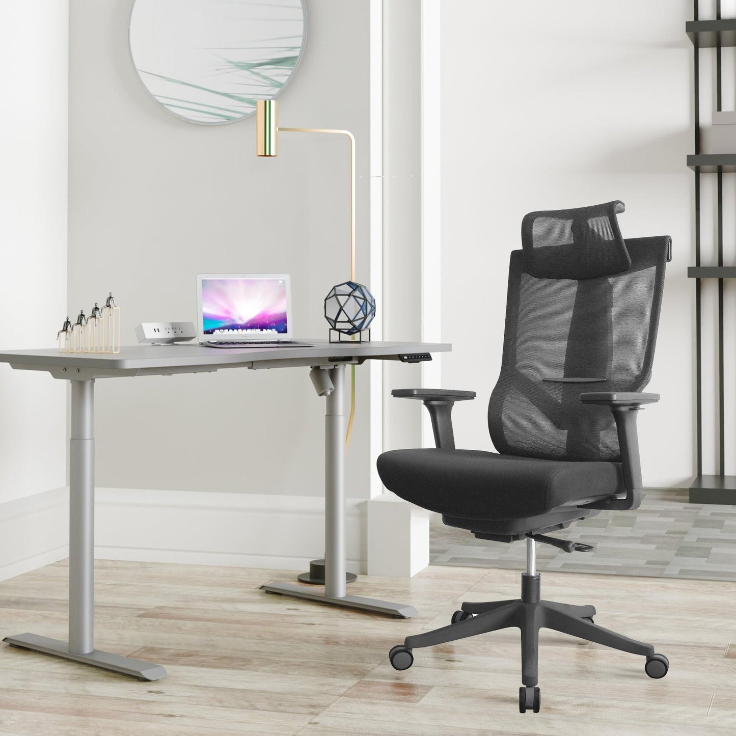 Executive Office Chair with Headrest, 2D Armrests, and Back Function