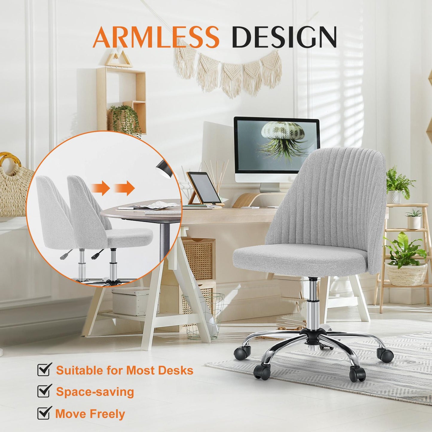 Adjustable Rolling Home Office Desk Chair - Modern Task Chair
